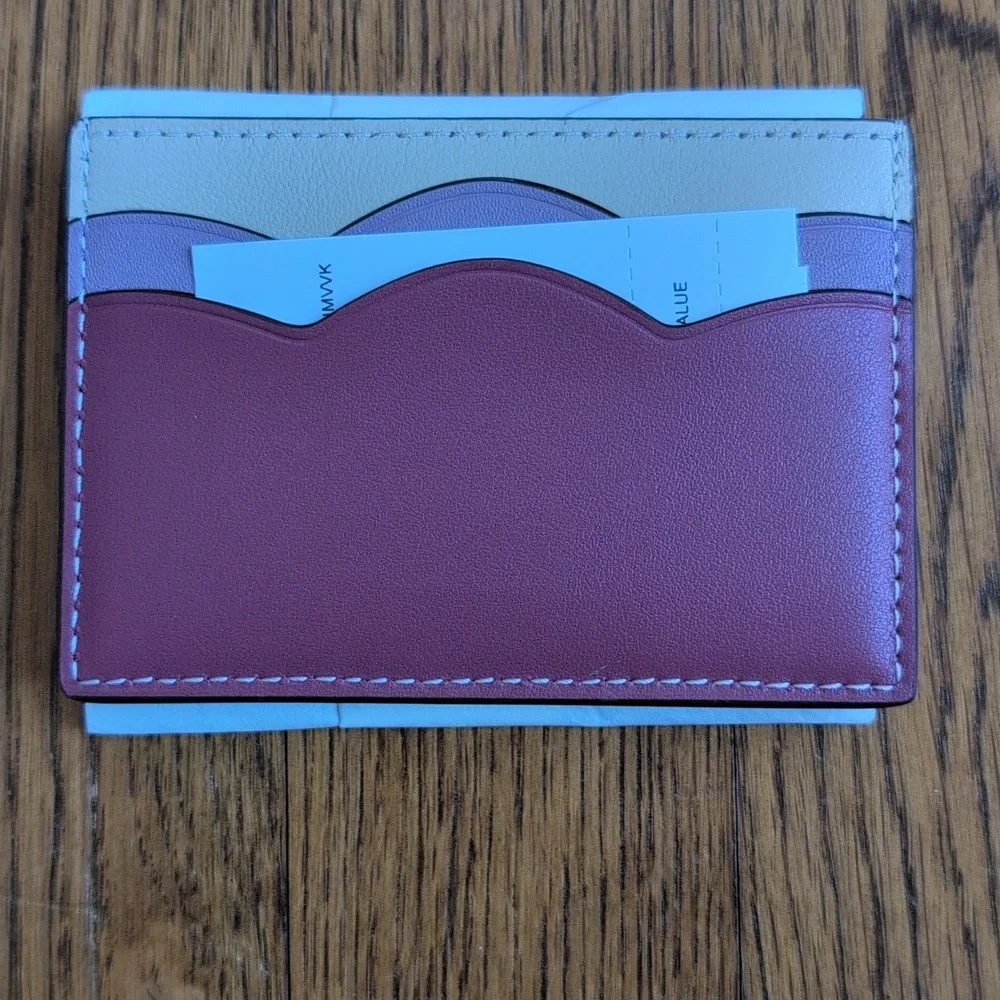 NWT Coach Petal Card Case Women's Leather Wallet
